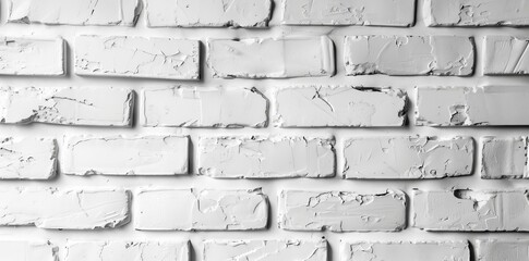 Wall Mural - The white brick wall texture backdrop for the stone tile blocks painted in grey is perfect for modern interiors and exteriors as well as backdrops