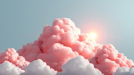 Wall Mural - Soft cloudscape with gentle gradients, ideal for tranquil sky backgrounds and peaceful outdoor scenes. Illustrater Image, Shiny, bright, beautiful , Minimalism,