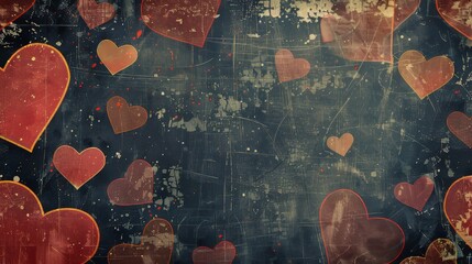 Wall Mural - Concept wallpaper of red hearts for Valentine's Day love wedding romance