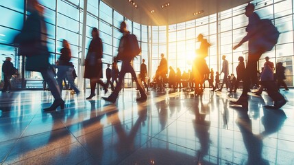 silhouette people walking in office , copy space concept for wallpaper or background