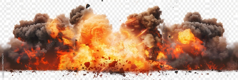 Explosion border isolated on transparent Stock Photo | Adobe Stock