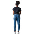 © NT clip art only - black woman jeans and black shirt standing back view full body transparent background