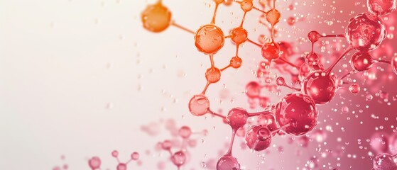 Wall Mural - A colorful image of a molecule with pink and orange hues