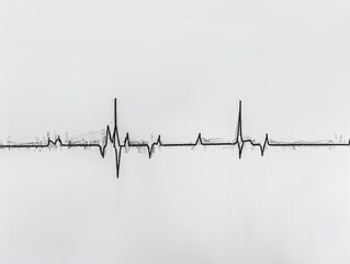 Poster - flat line, pulse line, white background