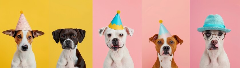 Canvas Print - Party Dogs with Hats.