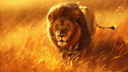 Wall Mural - Lion portrait HD 8K wallpaper stock photo