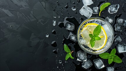 Wall Mural - A cocktail with lime HD 8K wallpaper stock photo