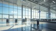© AlfaSmart - A modern airport terminal, with check-in counters