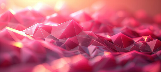 Wall Mural - Pink Geometric Shapes on Background