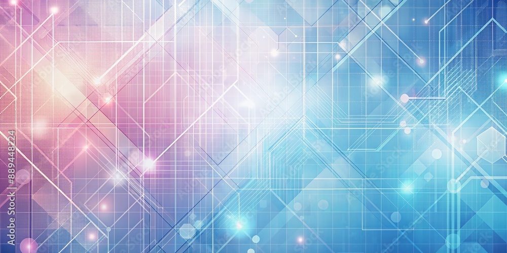 Soft pastel pink and blue abstract background with subtle grid patterns and technology-inspired shapes, ideal for IT roadmap, cover page, or innovation-themed designs.