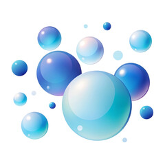 Wall Mural - Abstract blue bubbles