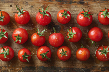 Cherry Tomatoes on Rustic Wood