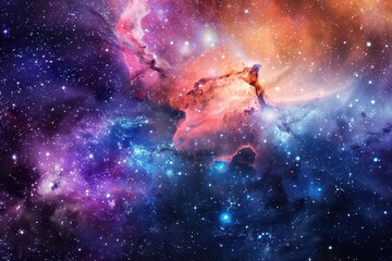 vast universe with nebulae galaxies stars constellations gas and dust clouds cosmic outer space exploration concept