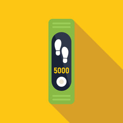 Sticker - Fitness tracker showing steps walking distance app icon in flat style on a yellow background