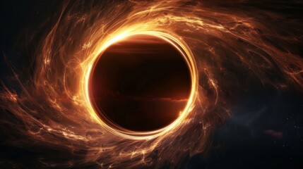 realistic isolated Black Hole in space background for template decoration and wallpaper covering. Concept of universe and wormhole