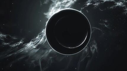 realistic isolated black hole in space background for template decoration and wallpaper covering. co