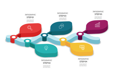 isometric infographics timeline business workflow report background