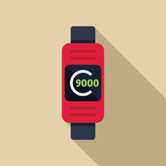 Canvas Print - Fitness tracker showing steps walking icon, flat style illustration