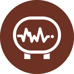 Sticker - Electrocardiogram Glyph Brown Circle Icon