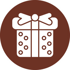 Poster - Gift Box Glyph Brown Circle Icon