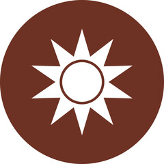 Canvas Print - Sun Glyph Brown Circle Icon