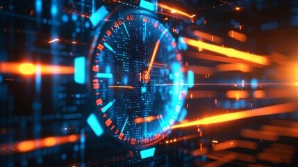 Traditional time clock transforming into a digital clock