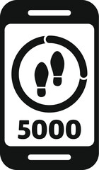 Sticker - Smartphone screen showing a steps counter app with 5000 steps walked