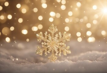 Wall Mural - Snowflake background stock illustration Christmas Backgrounds Gold Colored Winter