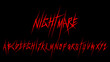 © Abdurrobert.id - Nightmare Dark Lettering vector font type style Gothic bloody, spiky print designs Y2k Ghotic tattoo font concept for apparel print design
