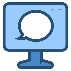 Poster - chat on computer monitor icon