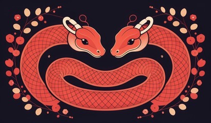 Wall Mural - illustration of a snake in a background. illustration of a snake. snake in the form of a snake