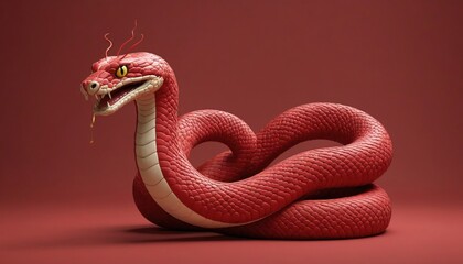 Wall Mural - snake in the form of snake. snake in the snow. snake with a ribbon