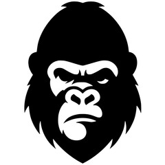 Wall Mural - Gorilla head logo silhouette