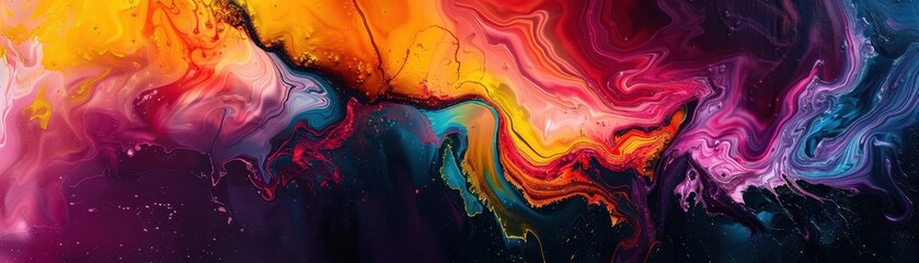 Wall Mural - A colorful, swirling background with a red and blue line in the middle