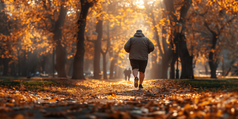 overweight man going for a run