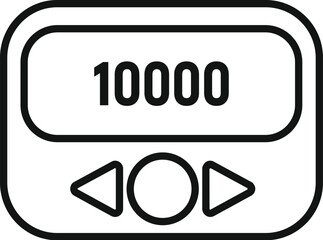 Canvas Print - Electronic pager showing 10000 followers icon, outline style