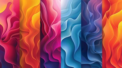 Wall Mural - Vibrant Colorful Gradient Backgrounds for Creative Designs Generative AI