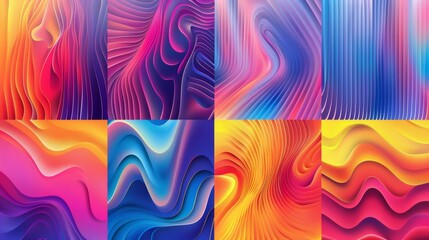 Wall Mural - Vibrant Colorful Gradient Backgrounds for Creative Designs Generative AI