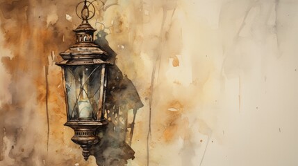 Canvas Print - an old lantern on the wall