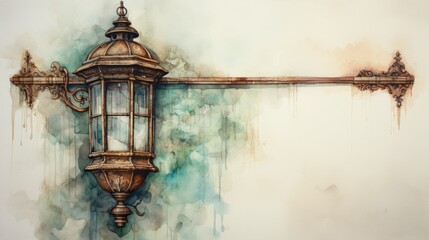 Wall Mural - an old lantern on the wall