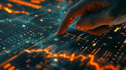 Robots and humans touching data network connections, intelligent technology of the future.