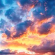 © Sumet - Clear photograph of dramatic stratocumulus clouds with a vibrant sunset backdrop, isolated on white background