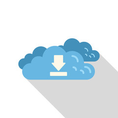 Poster - Downloading data from cloud storage service with arrow pointing down