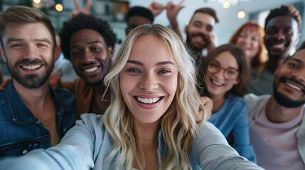 Wall Mural - Group of happy coworkers. 