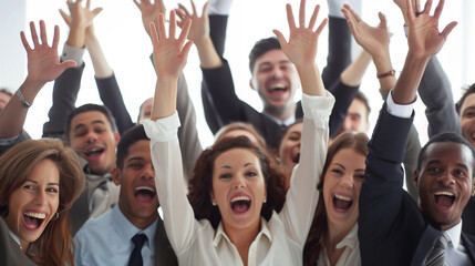 Wall Mural - Group of happy coworkers. 