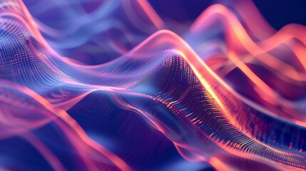 Wall Mural - abstract wavy pattern with vibrant pink and blue colors