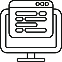 Wall Mural - Clean and simple icon of a computer screen displaying lines of code, perfect for projects related to programming and software development