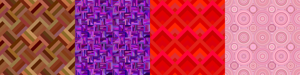 Wall Mural - seamless color geometric pattern set