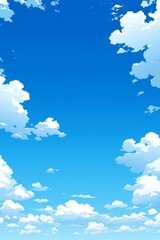 Wall Mural - realistic blue sky and white clouds vector background design