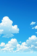 Wall Mural - realistic blue sky and white clouds vector background design